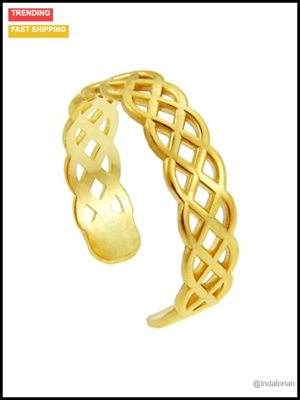 Genuine Solid Gold Celtic Knot Toe Ring, Adjustable Eternity Band
